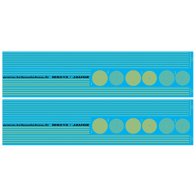 ms019 -jaune : bandes et cercles de 0.25 et 0.5mm
