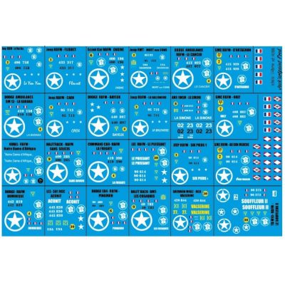 46.006 - PLANCHE DECALS 2eme DB 1 / 1/43eme 1/48eme 1/50eme - reservation