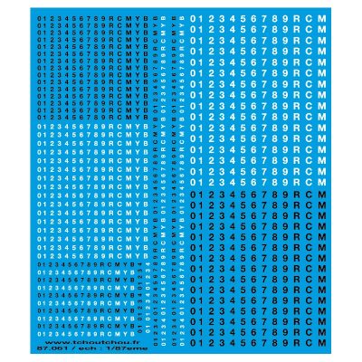 87.061 - letrage helvetica pour reimatriculer vos machines - 1/87eme HO