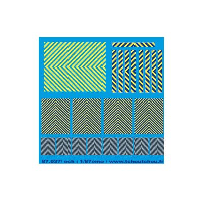 87.037 - zebra jaune fluo et fluo fluo fond bleu pour véhicule de gendarmerie 1/87eme HO