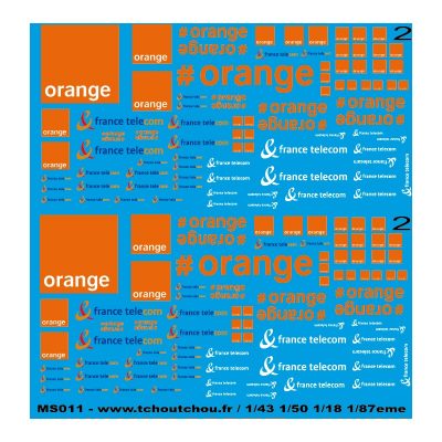 MS011 - ORANGE / FRANCE TELECOM 1/87eme 1/43 1/50