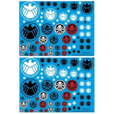 MS034 décalcs SHIELD et HYDRA 1/18eme 1/24eme, 1/35eme, 1/43eme 1/50eme 1/87eme