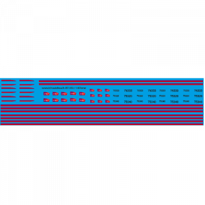 87.150 - bb75300 Bandes Carmillon et logo 1/87eme HO