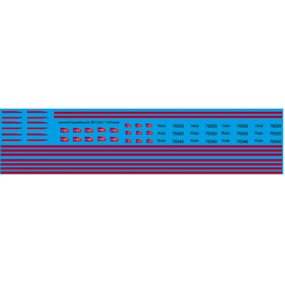 87.150 - bb75300 Bandes Carmillon et logo 1/87eme HO