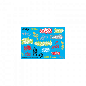 87.173 - tags graff, rouge, gris metal, vert et jaune noir - 1.87eme HO