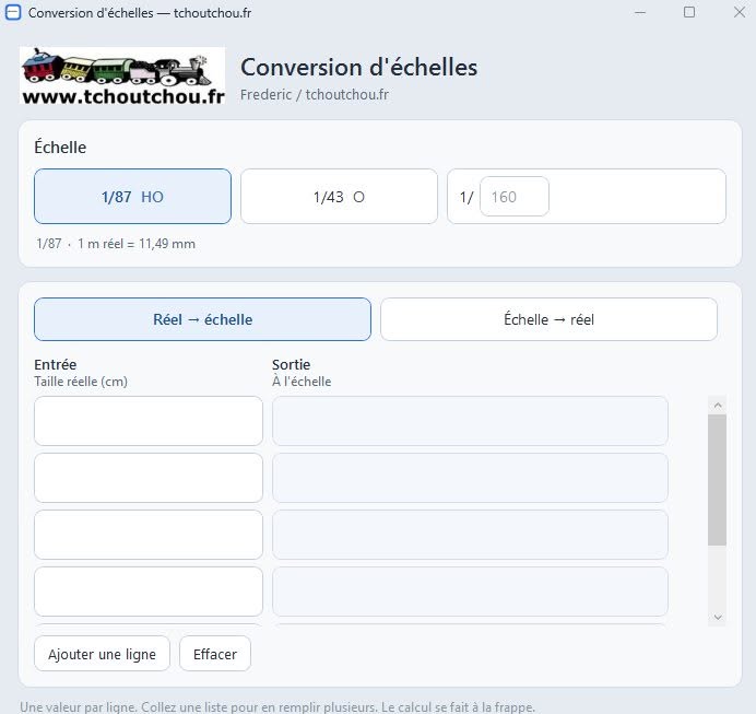 Conversion d'échelles